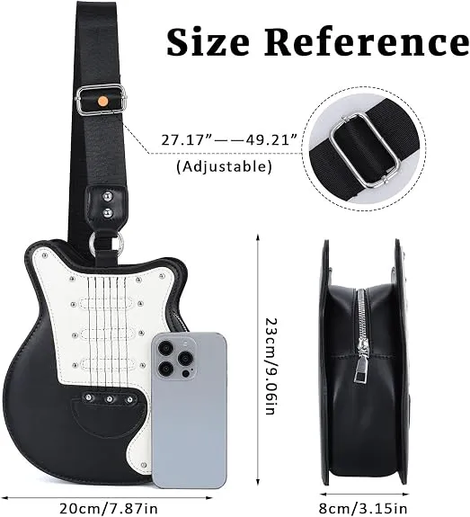 Guitar Shoulder Bag with Rivet Creative | Crossbody Bag – Holiday Bags ...