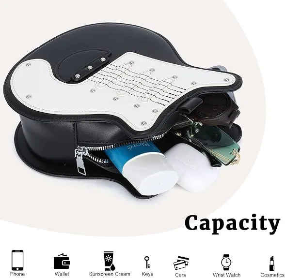 Guitar Shoulder Bag with Rivet Creative | Crossbody Bag – Holiday Bags ...