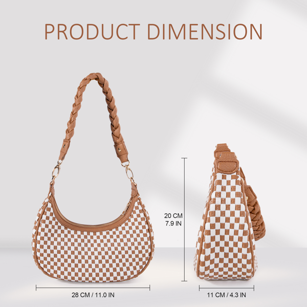 Women's Woven Hobo Handbag - Brown Leather Tote Bag