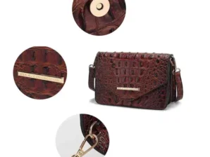 MKF Vanta Croc-Embossed Leather Saddle Shoulder Bag - Image 2
